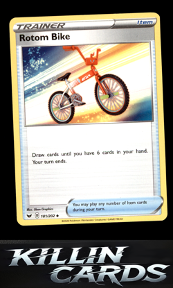 Rotom Bike 181/202 Pokemon Uncommon SWSH01: Sword & Shield Base Set Card LP - Image 1