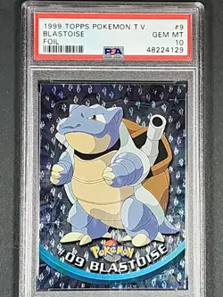 PSA 10 1999 Topps Pokemon TV Foil Blastoise #9 Pokemon Card - Image 1