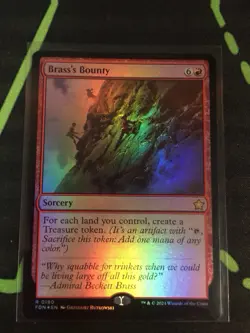 MTG Magic The Gathering Brass’s Bounty Foil FDN Rare Sorcery Treasure Commander - Image 1