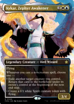 MTG Kykar, Zephyr Awakener (Borderless) Normal NM Foundations Magic 348 - Image 1