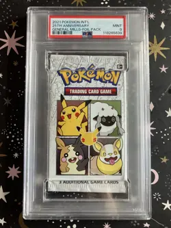 2021 Pokemon General Mills 25TH Anniversary Sealed Booster Pack PSA 9 Mint - Image 1