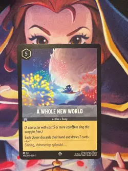 Disney Lorcana The First Chapter Card A Whole New World Super Rare 195/204 - Image 1