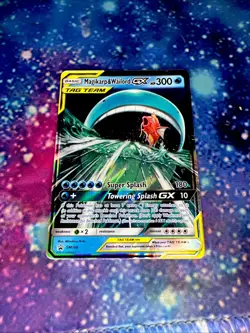 TOWERING SPLASH Magikarp & Wailord GX SM166 Pokemon Promo Sun & Moon Tag Team - Image 1