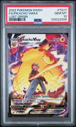 2022 POKEMON SWORD & SHIELD LOST ORIGIN #TG17 FULL ART/PIKACHU VMAX PSA 10 - Image 1