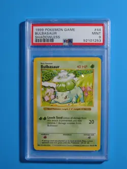 1999 Pokemon Game 44/102 Base Set Bulbasaur Shadowless PSA 9 - Image 1