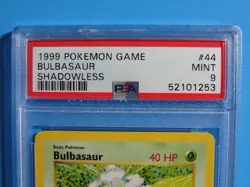 1999 Pokemon Game 44/102 Base Set Bulbasaur Shadowless PSA 9 - Image 2
