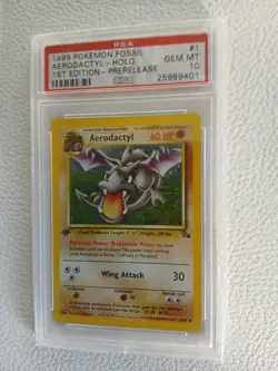 Pokemon Card 1st Edition Fossil #1 Prerelease Aerodactyl Holo PSA 10 GEM MINT... - Image 2