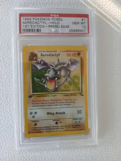 Pokemon Card 1st Edition Fossil #1 Prerelease Aerodactyl Holo PSA 10 GEM MINT... - Image 3