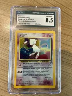 Pokemon TCG Mew #9 Holo WOTC Black Star Promo 2000 CGC MINT+ 8.5 SWIRL - Image 1