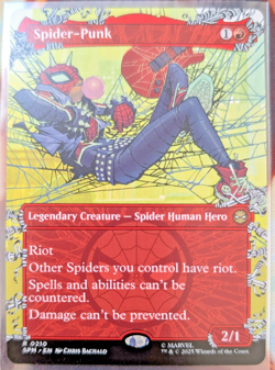 2025 MTG MARVEL'S SPIDER-MAN #0210 SPIDER-PUNK BORDERLESS - Image 1