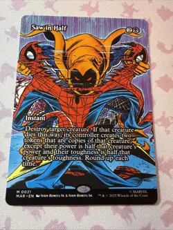 Saw in Half (Borderless) 0021 (M) MTG Marvel's Spider-Man Eternal-Legal (MAR) - Image 2