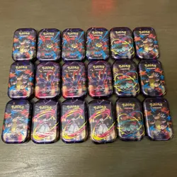 Pokemon MEGA HEROES Mini Tins Factory Sealed/ New Lot (18) Full Set - Image 1