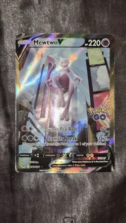 Mewtwo V 072/078 Pokemon Go: Sword & Shield ALTERNATE FULL ART NM Near Mint - Image 3