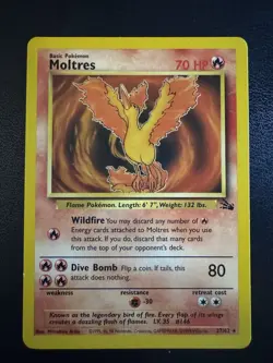 Moltres 27/62 - Fossil Non Holo Rare Pokemon TCG WOTC LP+ - Image 1