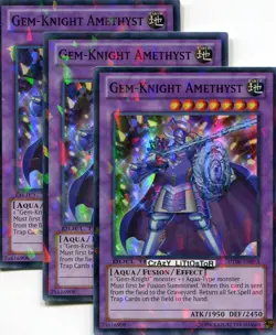 3 X YU-GI-OH GEM-KNIGHT AMETHYST DUEL TERMINAL SUPER RARE MINT DT06-EN083 - Image 1