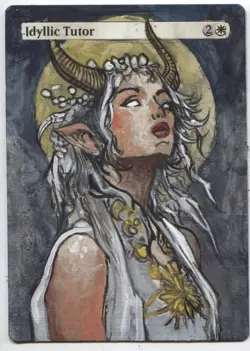 Idyllic Tutor MTG Altered art MAGIC Hand Painted Card Commander - Image 1