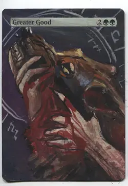 Greater Good MTG Altered art MAGIC Hand Painted Card Commander - Image 1