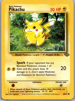 Pikachu 60/64 Non Holo Jungle - Pokemon Card - LP - Image 1