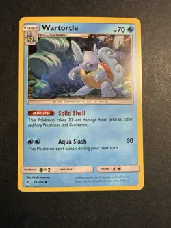 Wartortle 34/214 Cosmos Holo Rare Promo Card - 2019 Pokemon Unbroken Bonds - NM - Image 1