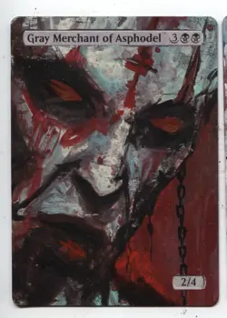 Gray Merchant of Asphodel MTG Altered art MAGIC Hand Painted Card Commander - Image 1