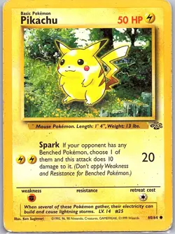 Pikachu 60/64 Non Holo Jungle - Pokemon Card - MP - Image 1