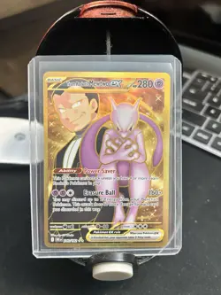 Pokemon Team Rocket's Mewtwo ex 240/182 Destined Rivals Holo Hyper Rare Card - Image 1