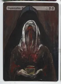 Damnable Pact MTG Altered art MAGIC Hand Painted Card Commander - Image 1