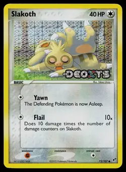 Pokemon Card - Slakoth Deoxys 73/107 Reverse Holo Stamped - Image 1