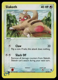 Pokemon Card - Slakoth Ruby and Sapphire 45/109 Reverse Holo - Image 1