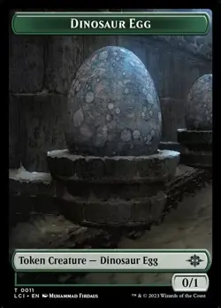 TOKEN FOIL Lost Caverns IxalanDINOSAUR 0010/DINOSAUR EGG 0011 - Image 1