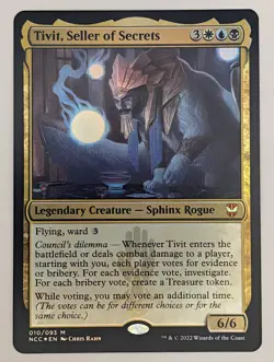(Foil) Tivit, Seller of Secrets (10) Commander: Streets of New Capenna Mtg NM - Image 1