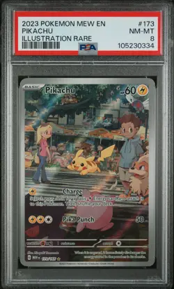 2023 POKEMON MEW EN-151 ILLUSTRATION RARE #173 PIKACHU PSA 8 - Image 1