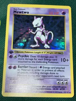 Mewtwo 1st Edition Holo Rare Vintage Pokemon Base Set - Image 1