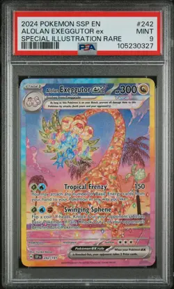 2024 POKEMON SSP EN-SURGING SPARKS #242 ALOLAN EXEGGUTOR EX PSA 9 - Image 1