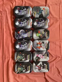 Unova Mini Tin Set of 12 EMPTY FULL set of 8 art Pokemon Black Bolt White Flare - Image 1