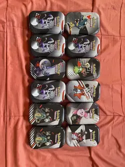 Unova Mini Tin Set of 12 EMPTY FULL set of 8 art Pokemon Black Bolt White Flare - Image 2