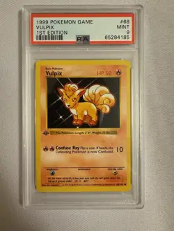 1999 Pokemon - 1st Edition Shadowless Vulpix Base Set 68/102 - PSA 9 Mint! WOTC - Image 1