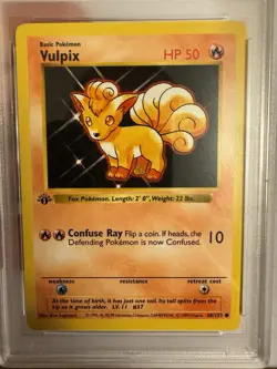 1999 Pokemon - 1st Edition Shadowless Vulpix Base Set 68/102 - PSA 9 Mint! WOTC - Image 3