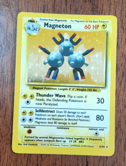 Pokemon TCG Magneton Base Set 9/102 holo rare unlimited 1999 WOTC LP - Image 1
