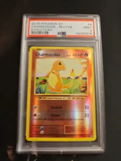 Pokemon XY Evolutions Charmander Reverse Holo Foil 2016, PSA 9 Graded - Image 1