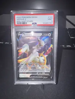 PSA 9 2022 POKEMON BRILLIANT STARS ARCEUS V 123 - Image 3
