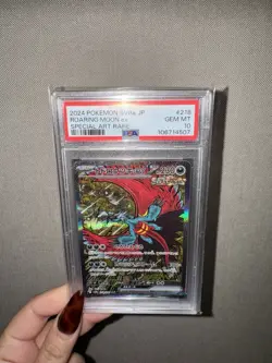 SAR Terastal Festival Roaring Moon EX 218/187 SV8a Japanese Pokemon Card PSA 10 - Image 1