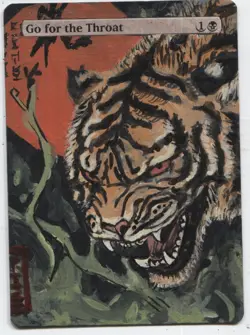 Go for the Throat ALTERED ART MTG Rare Magic Hand Painted SEE DESCRIPTION - Image 1