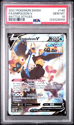 2021 POKEMON SWORD & SHIELD BATTLE STYLES ALTERNATE ART/EMPOLEON V 146 PSA 10 - Image 1