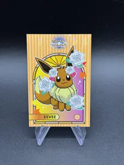 Pokemon Lets Go Eevee Database Eevee Window Cracked Ice Holo Peru US Seller - Image 1