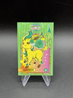 Pokemon Lets Go Eevee Database Leafeon Window Cracked Ice Holo Peru US Seller - Image 1