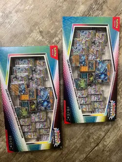 2 BOXES!! Pokemon Lucario Ex Tyranitar Ex Premium Collection Prismatic Evolution - Image 1