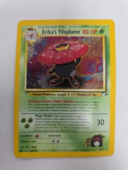 Erika's Vileplume #5/132, Gym Heroes Rare Holo, 2000 Vintage Pokemon TCG, LP - Image 1