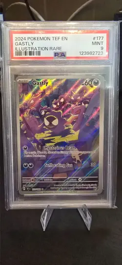 2024 Pokemon Temporal Forces Gastly Illustration Rare 177/162 IR Holo PSA 9 Mint - Image 1