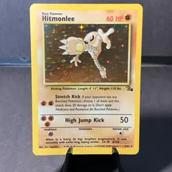 Pokemon TCG Hitmonlee 7/62 Fossil Unlimited Holo Rare WOTC Vintage 1999 - Image 1